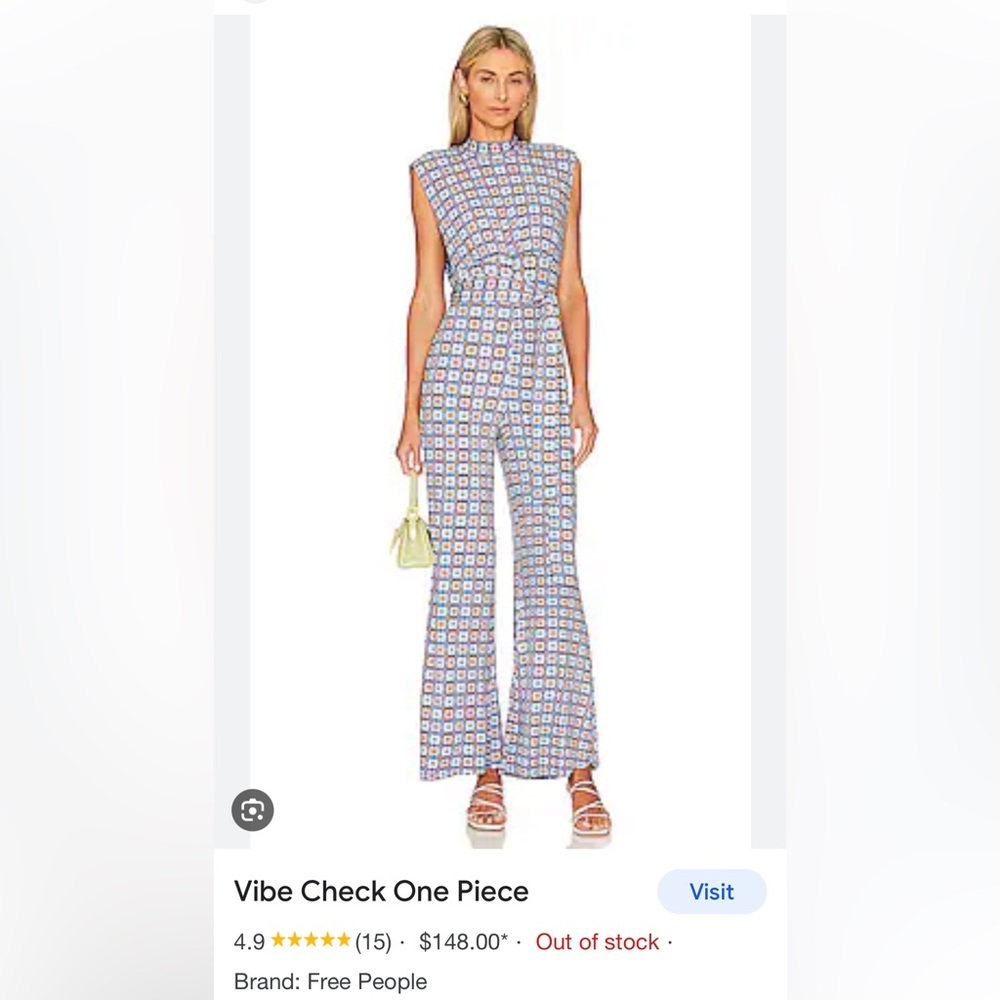Nwt Free People Vibe Check Jumpsuit Size L.